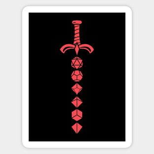 Red Polyhedral Dice Sword of the Warrior Sticker